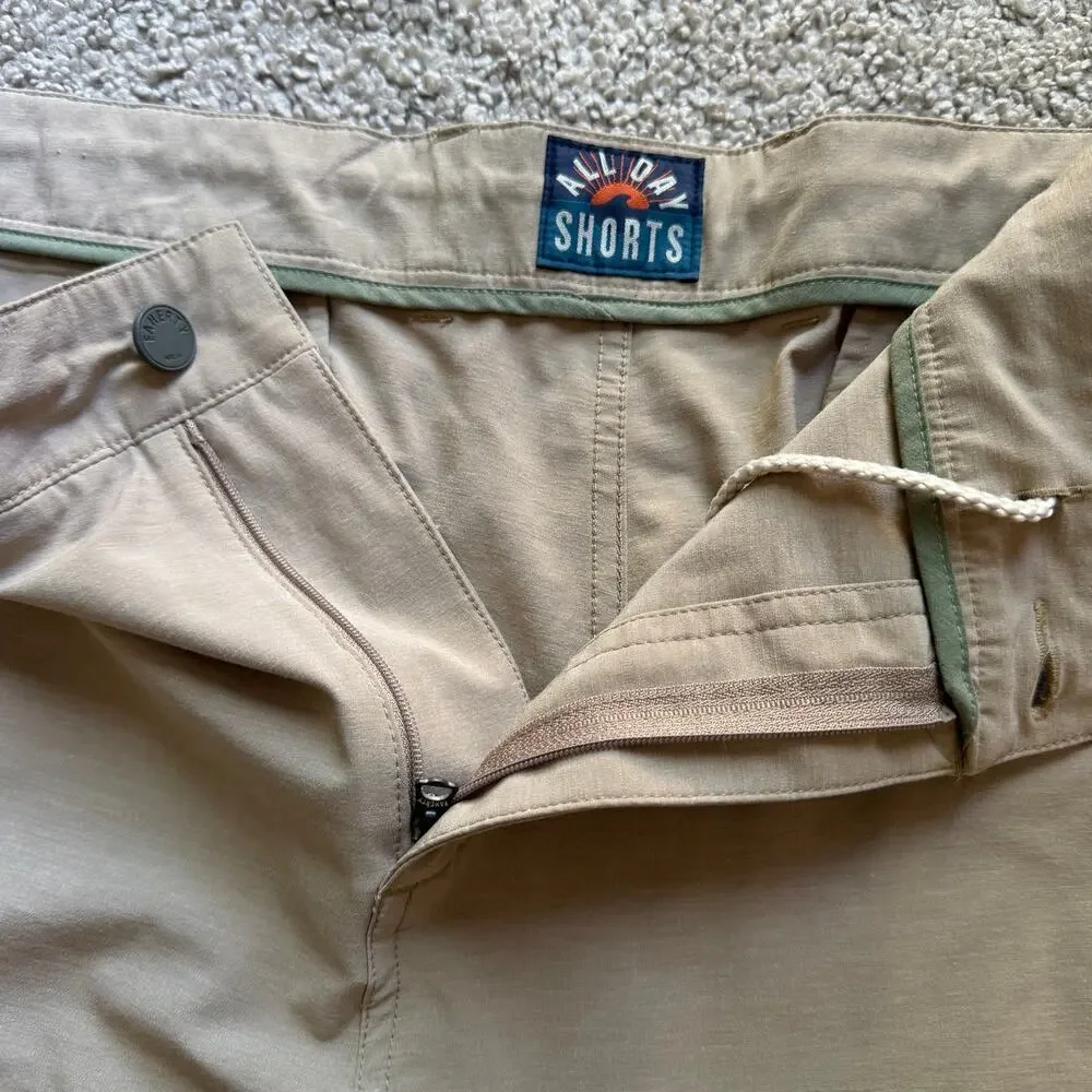 Faherty Men’s All Day 9” Shorts Khaki Sz 40 EUC